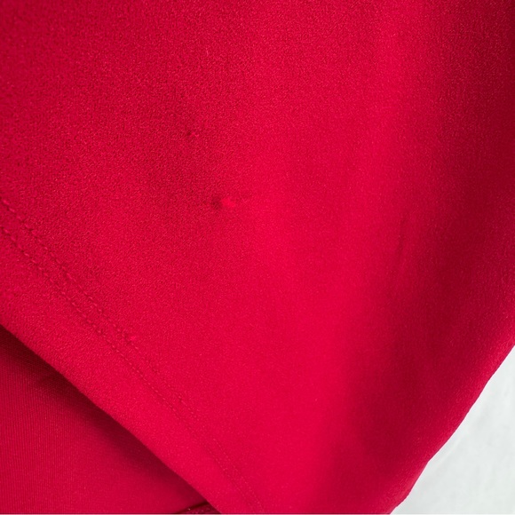 Almost Famous Red Dress Size Large Bodycon Asymmetrical Hem Ruffle NWT Valentine - Picture 16 of 16